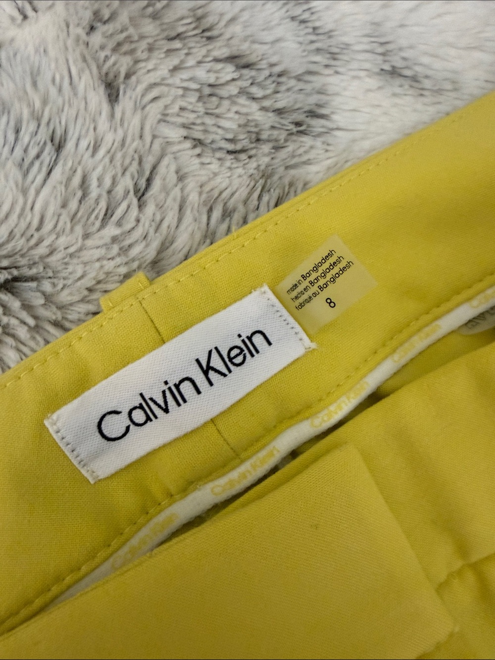 Calvin Klein Bright Yellow Cropped Dress Pants - Picture 2 of 6